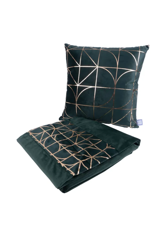Set van deken en Sierkussen Shapes Kayoom