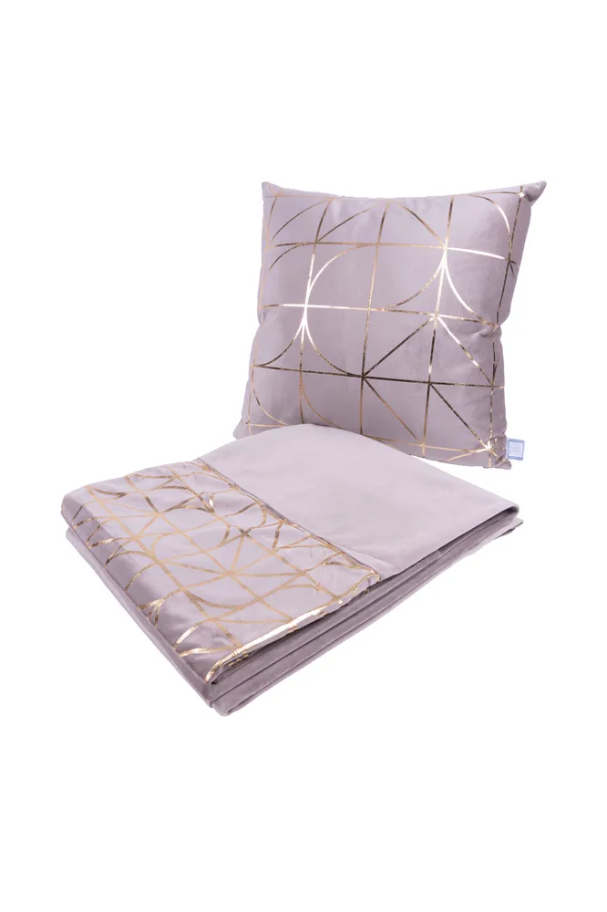 Set van deken en Sierkussen Shapes Kayoom
