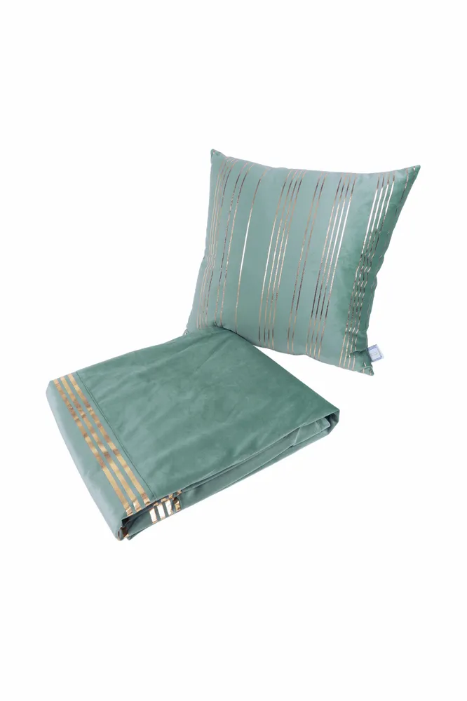 Set van deken en Sierkussen Stripe Kayoom