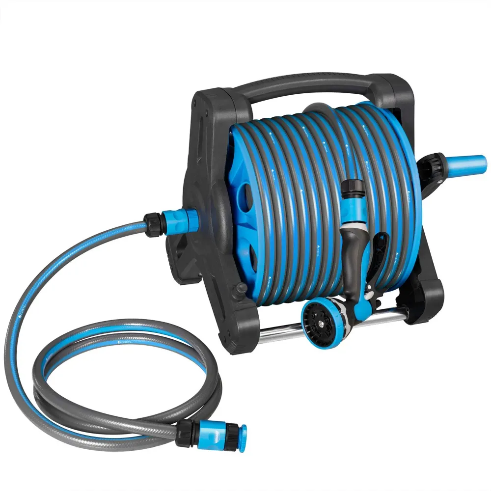Mobiele Slanghaspel Basic - 30 Meter - Blauw - Inclusief toebehoren Hosel