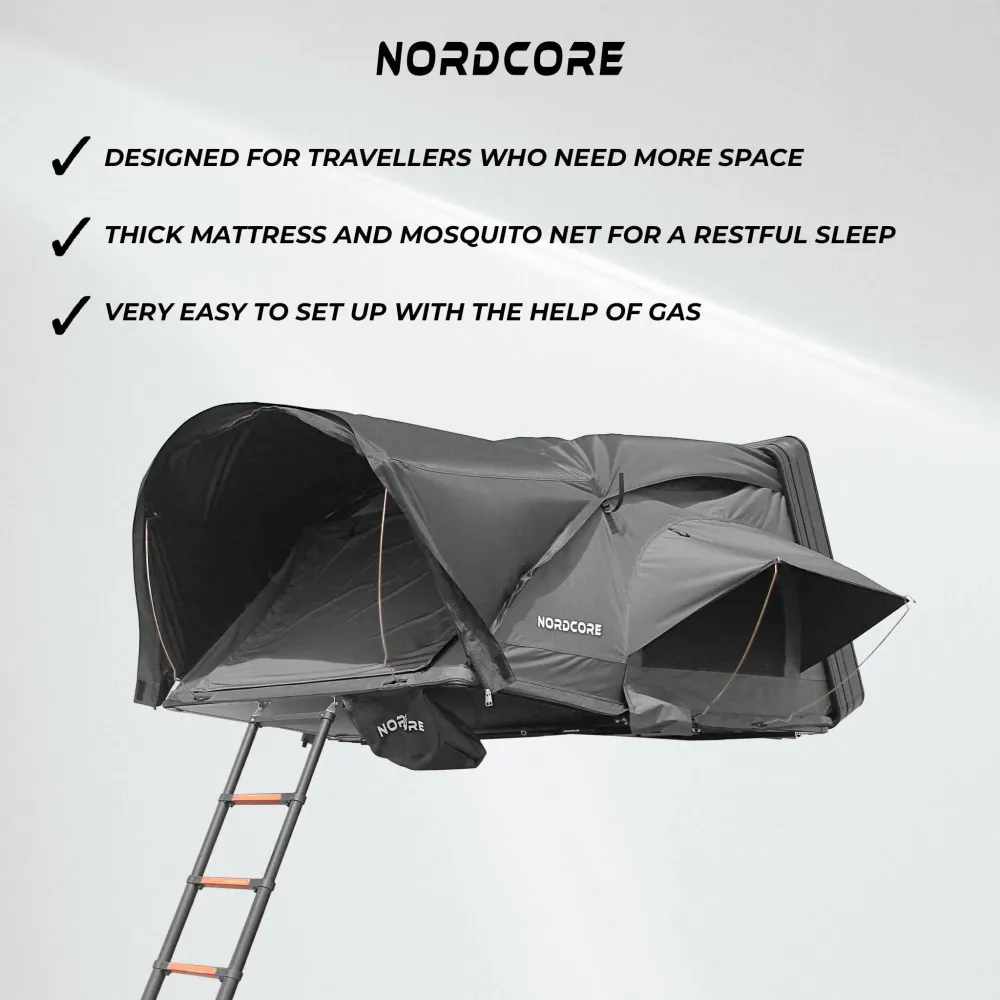 Gecertificeerd Nordcore Rooftop tent Summit Pro XL, Koolzwart
