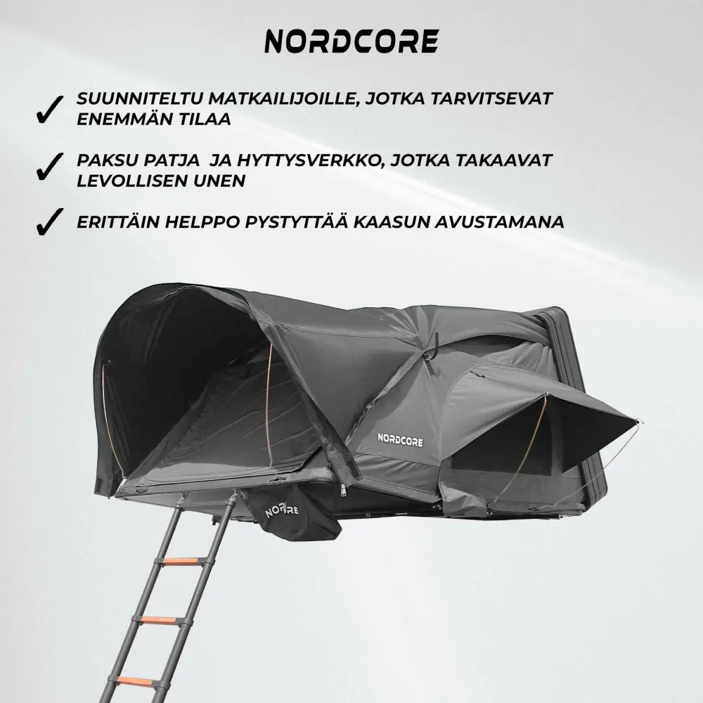 Gecertificeerd Nordcore Rooftop tent Summit Pro XL, Koolzwart