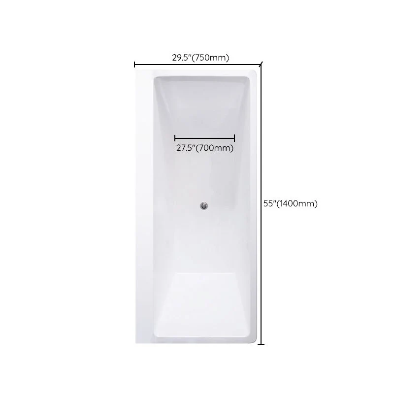 Plexiglas Rectangular Bathtub Drop- Soaking Bathtub , 29.53-inch Wide 55l