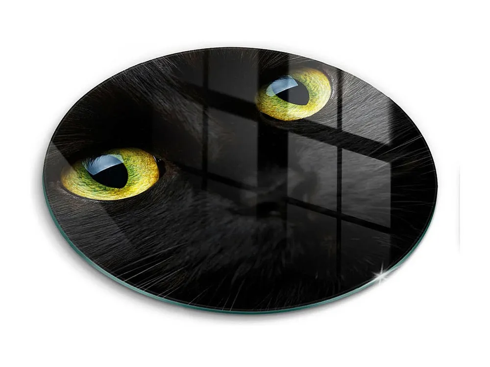 Rond glazen keukenplank, 30 cm Dier, kattenogen