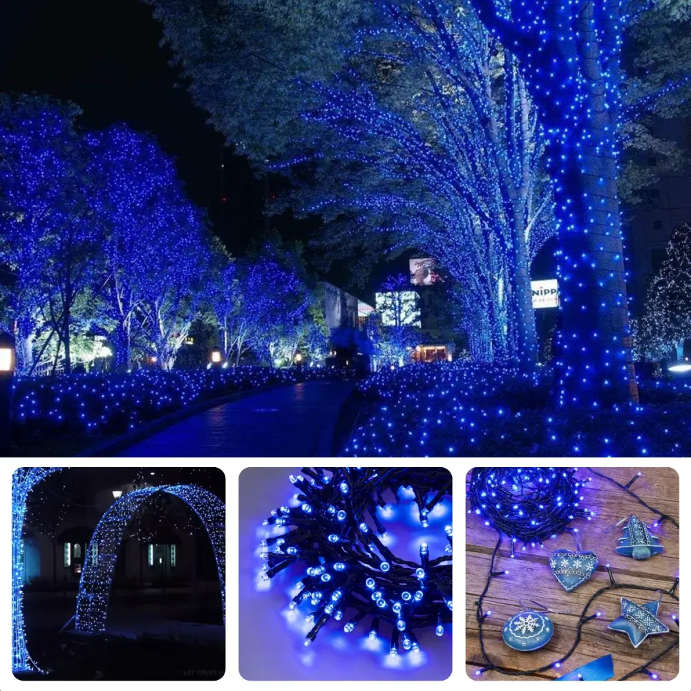 Cheqo® LED Kerstverlichting - Kerstboomverlichting - Kerstlampjes - 240 LED's - 18m Blauw - Waterdicht voor Buiten