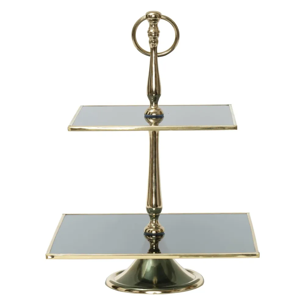 LINE DEKORATIF 2 KATLI KEK STANDI 25CM GOLD KARACA