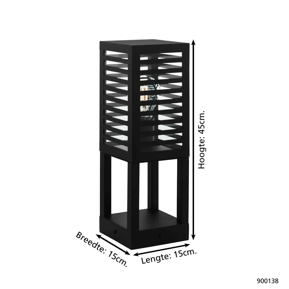 EGLO sokkellamp buiten Alamonte 3 - e27 - 45 cm - zwart