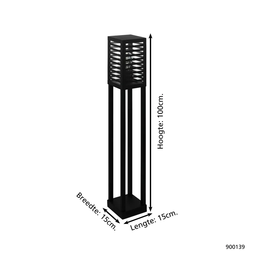 EGLO staande lamp buiten Alamonte 3 - e27 - 100 cm - zwart