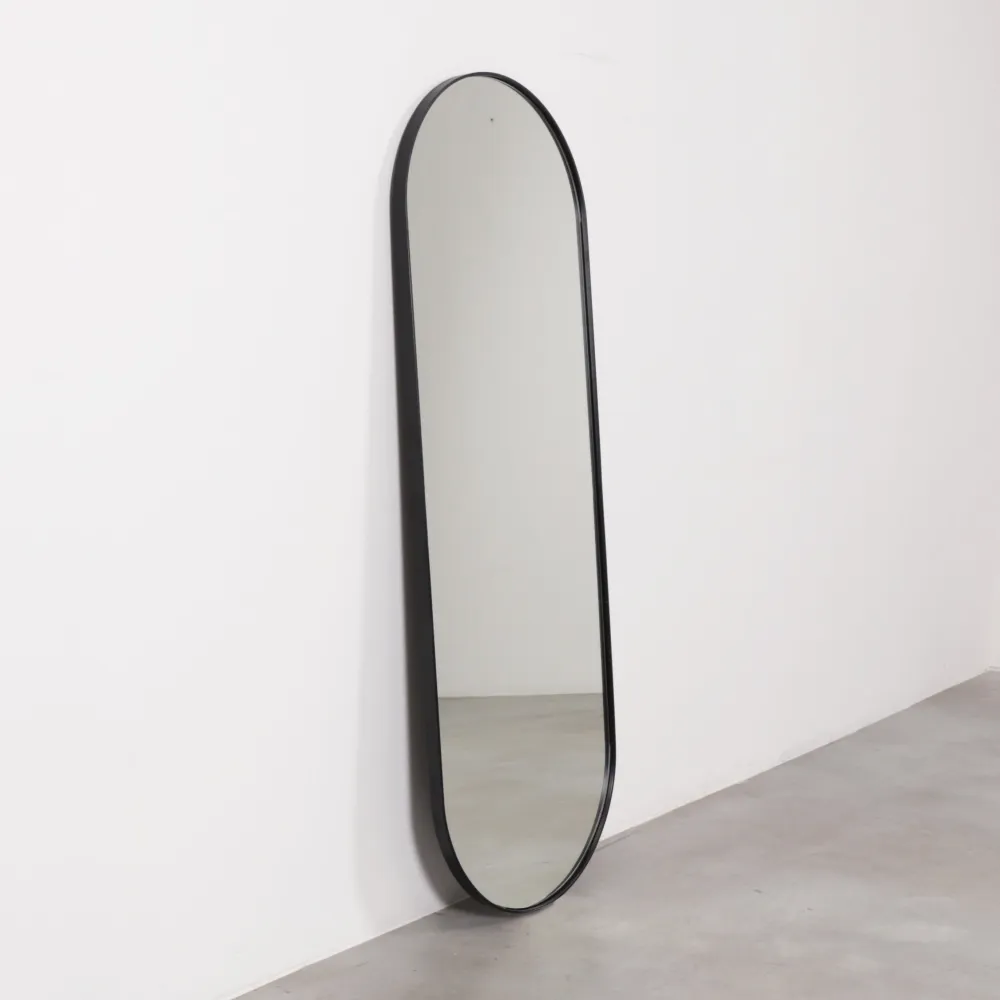 Ovalen Zwarte Spiegel - 140×50cm