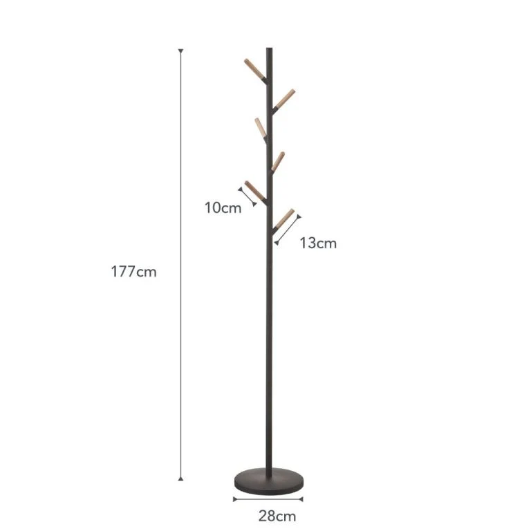 Yamazaki Plain Kapstok Pole Hanger - Zwart