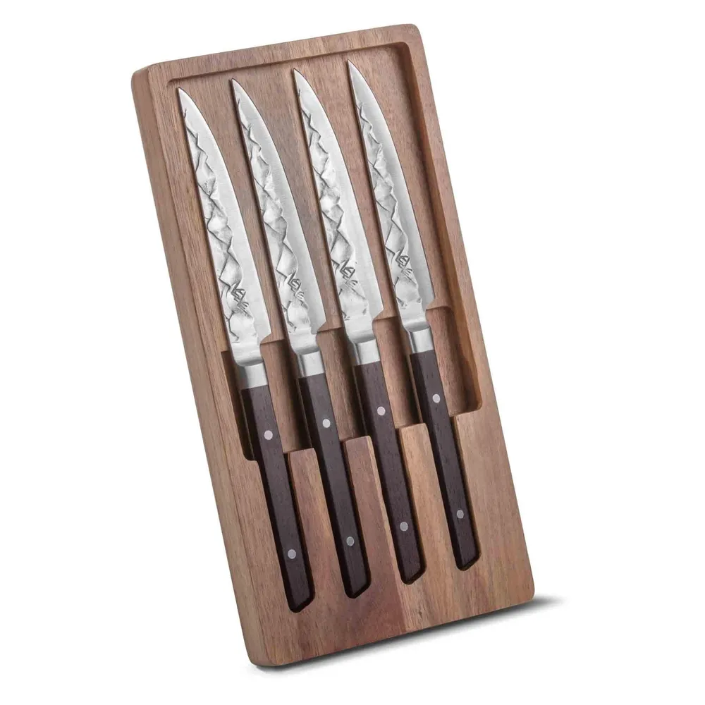 BARE Cookware Steakmessen 4st. met slijpsteen