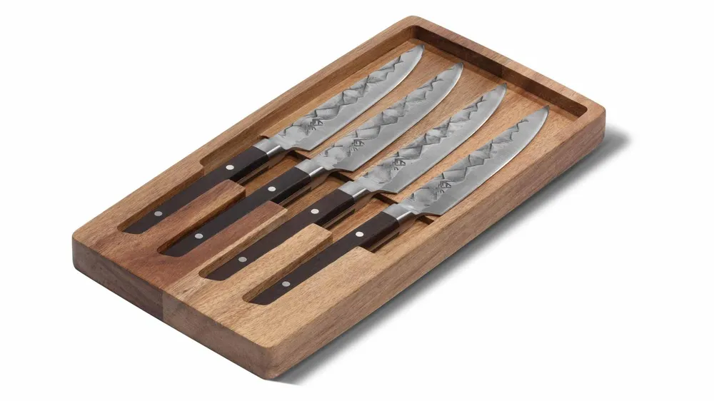 BARE Cookware Steakmessen 4st. met slijpsteen