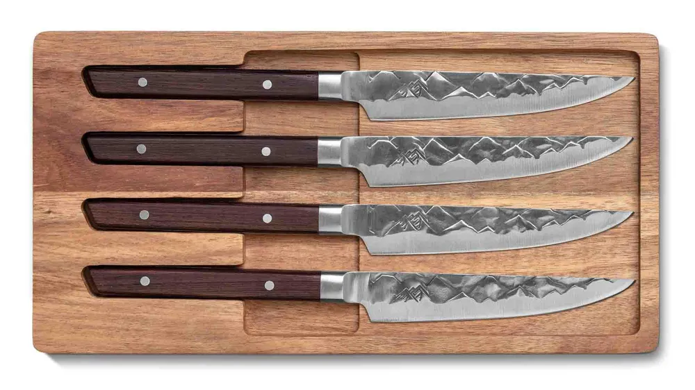 BARE Cookware Steakmessen 4st. met slijpsteen