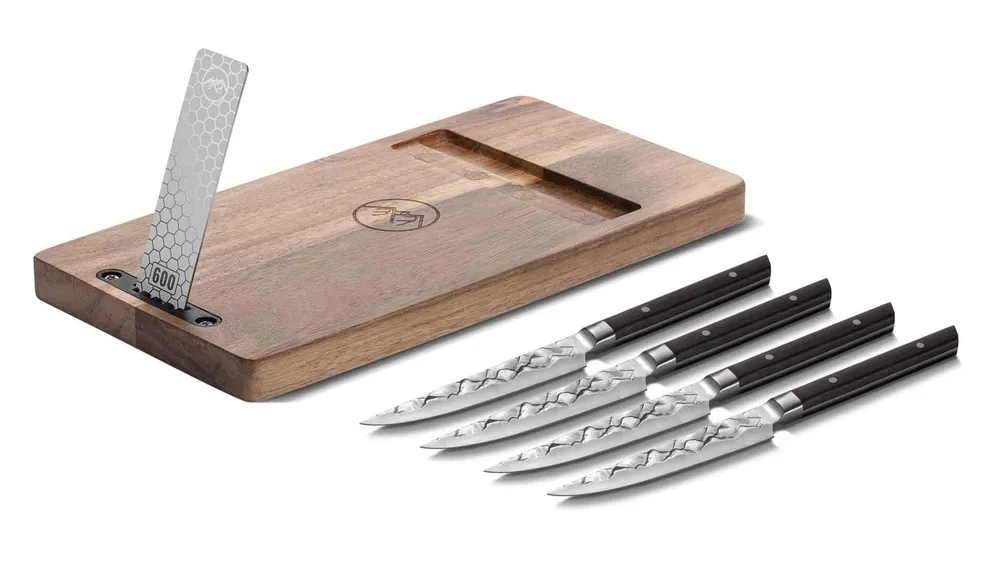 BARE Cookware Steakmessen 4st. met slijpsteen