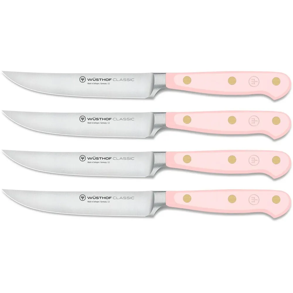 Wusthof Steakmessen 12cm 4 Stuks 'Classic Color Pink Himalayan Salt'