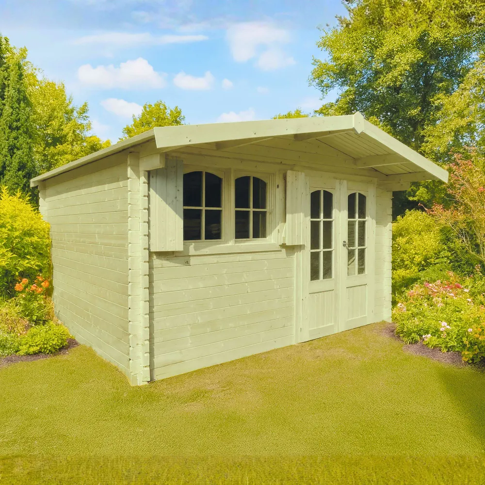 Tuinhuis Rignitz - 4,18 x 3,88 m - gecertificeerd Noords vuren - dubbele deur met ramen - geïmpregneerd hout