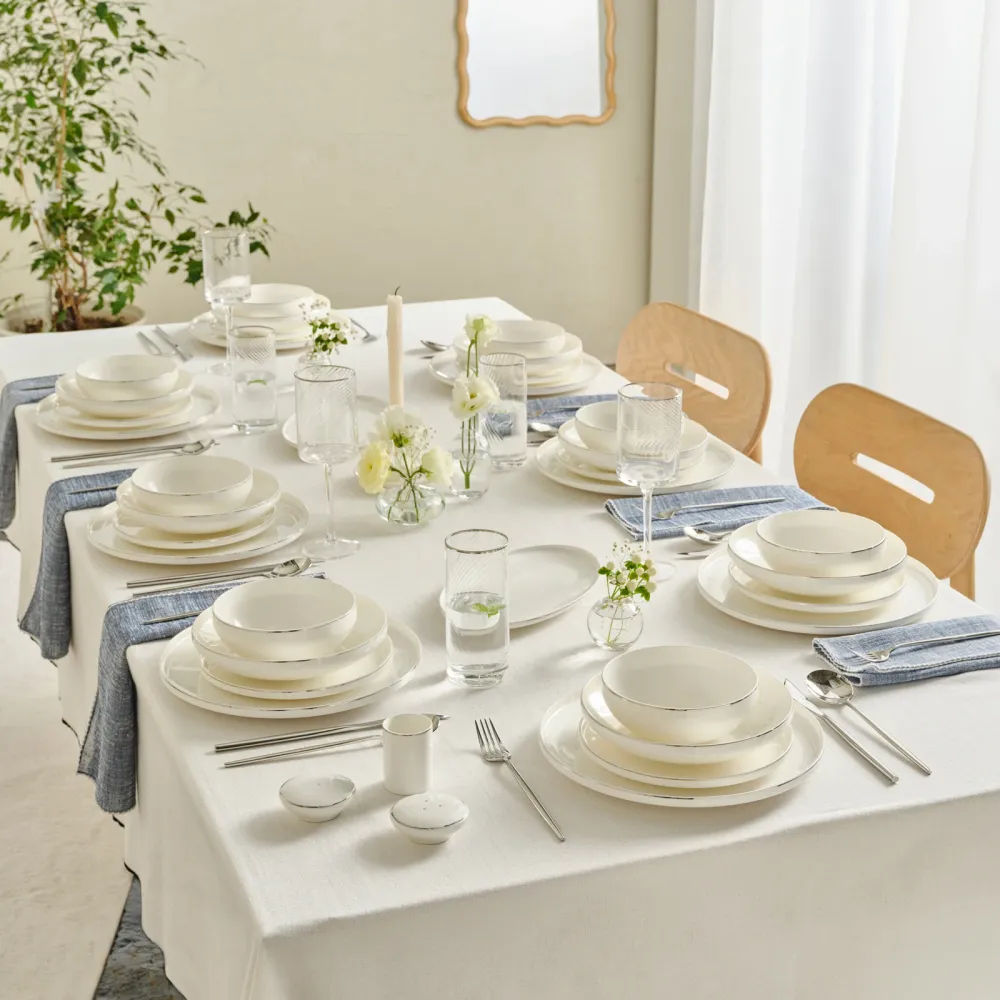 Karaca Red Carpet Collection Stream Bone Merope 53-delige 12-persoons Serviesset Platina