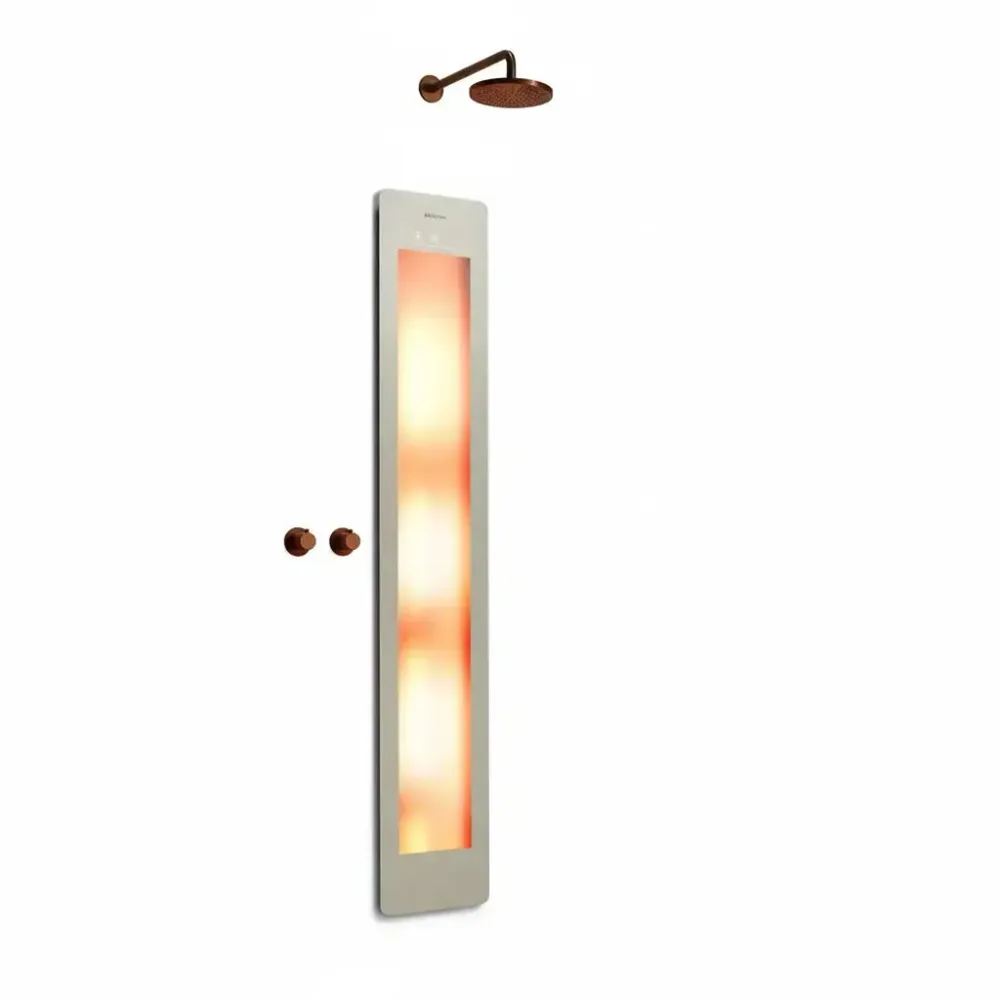Sunshower Plus Round Sand White Inbouw Wellnesspaneel met infrarood en UV-licht