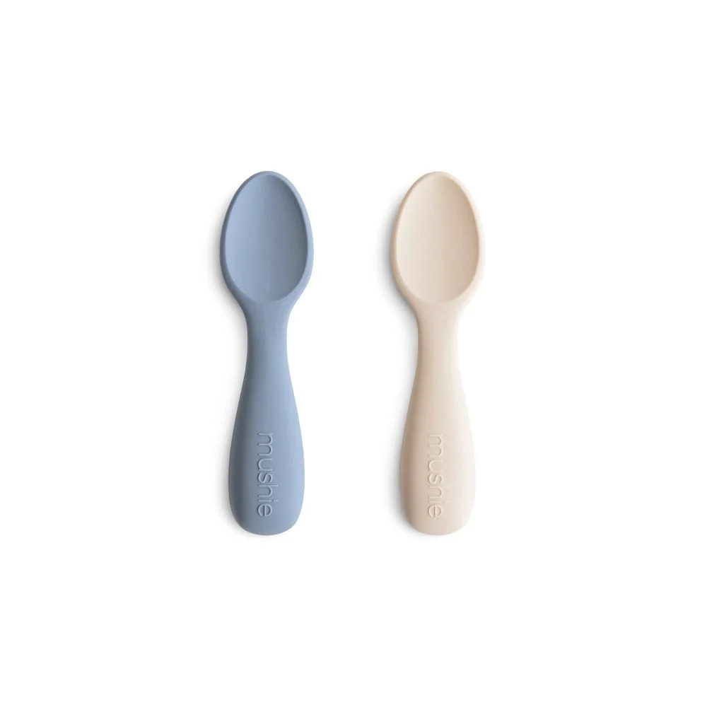 Mushie Starter Baby Theelepels 2-pack Tradewinds/Shifting Sand