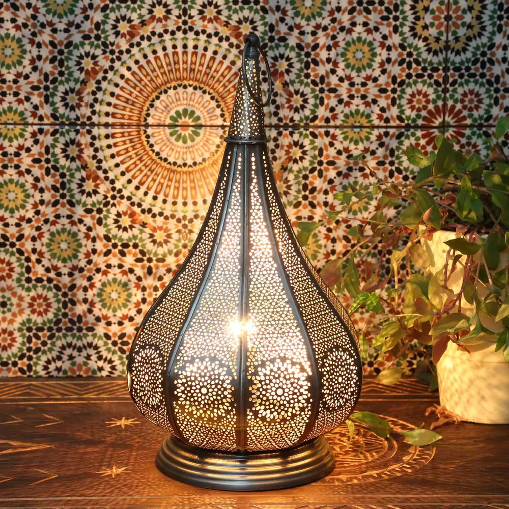 Oosterse lamp Monza zilver