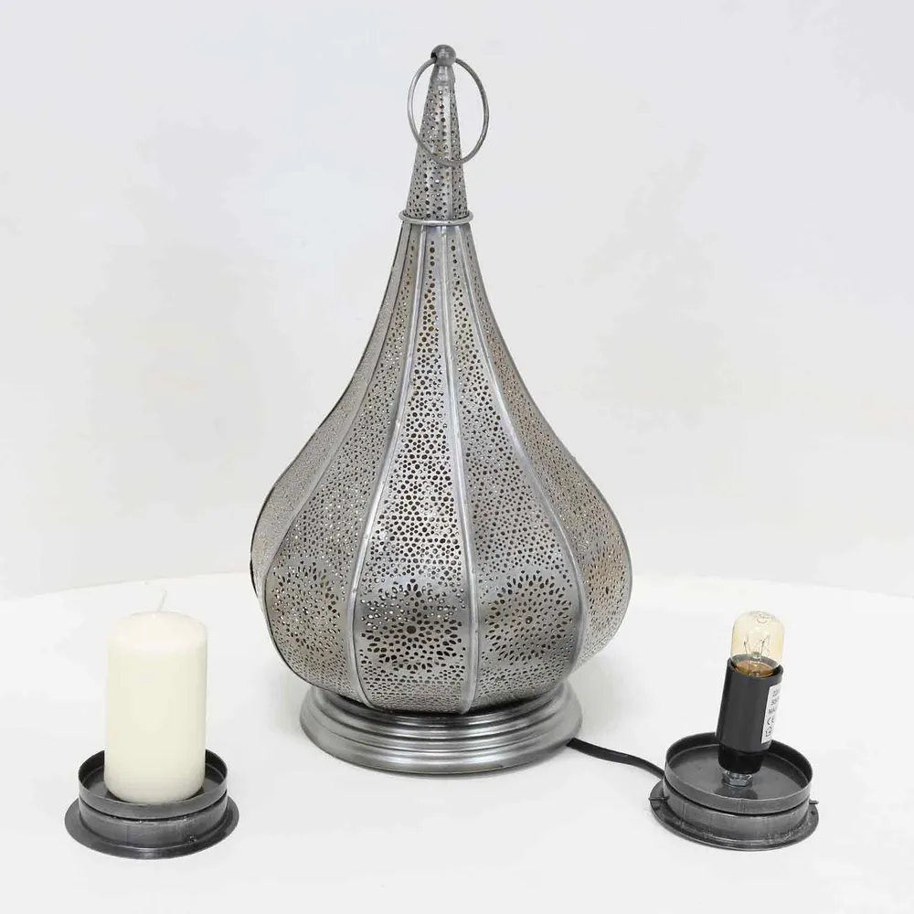 Oosterse lamp Monza zilver