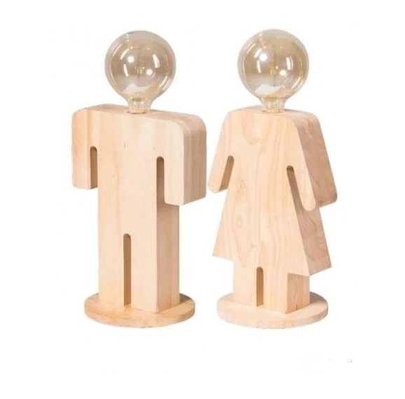 Lamp mannetje hout V/d Pol verlichting