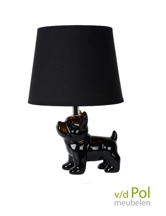 Tafellamp zwarte hond V/d Pol verlichting