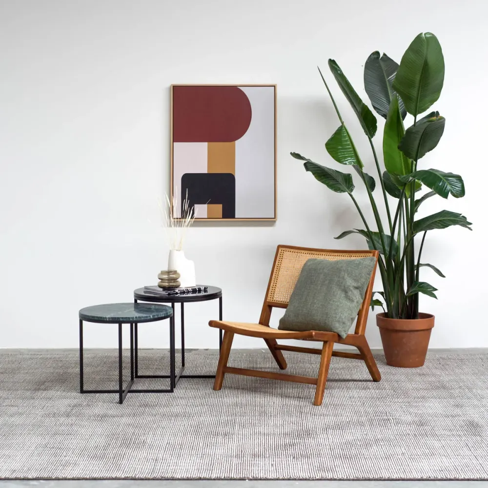 Vloerkleed - Amado - Houtskool/Wit