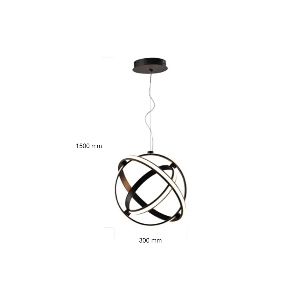 LUMINARIA LED COLGANTE ABATIBLE 30 CM NEGRO 30 W VERSA TECNOLITE