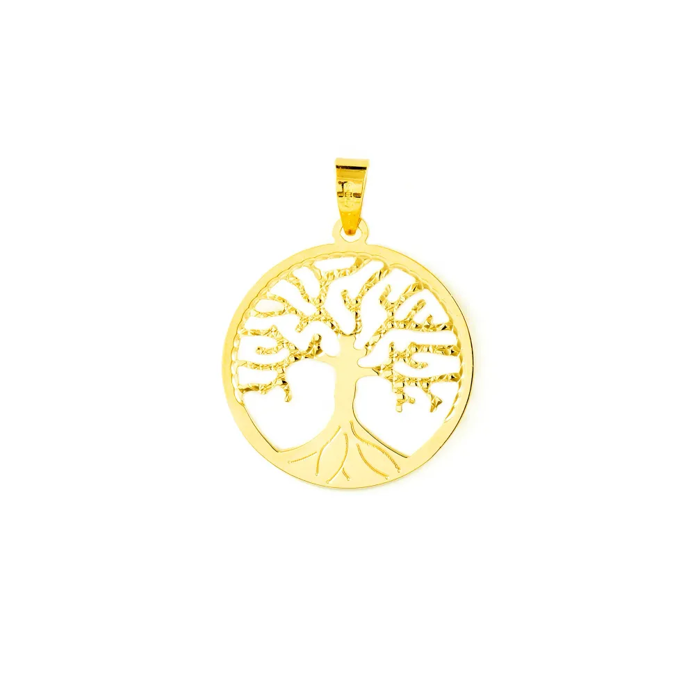 18ct Goudgeel Gold Tree Life pendant shine and texture