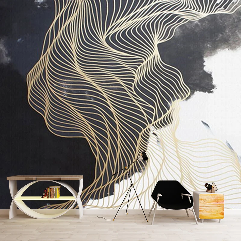 Breed Unique Murals Accent Wall Classic Chinese Sun and Mountain and Trellis, Customized Size Available Black