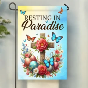 Butterfly Florals Garden or Cemetery Flag