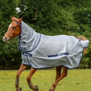 Buzz-Off Full Neck Fly Rug Pony fixed Neck Silver/Blue 105