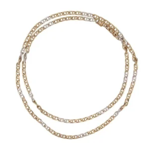 chain Link gourmette t 90 cm citroengeel gold & 18k white gold 69.3 gr