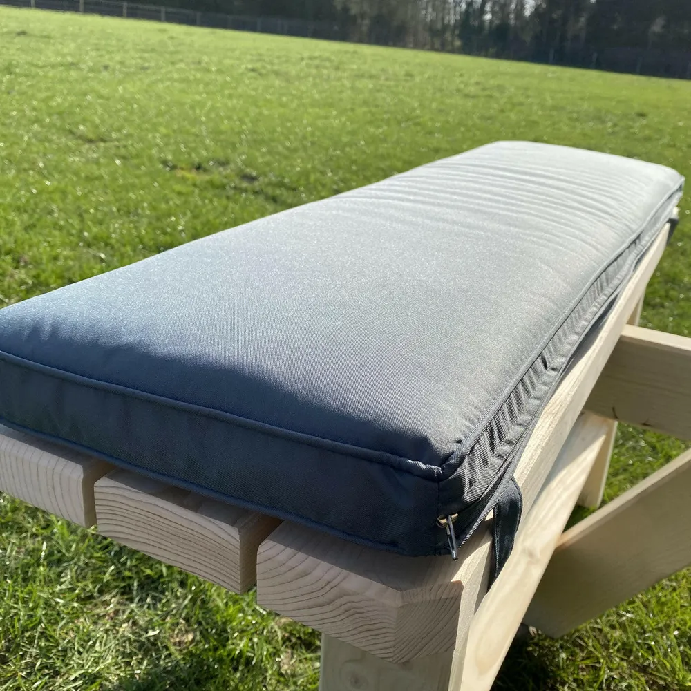 Charcoal picnic table cushion 57cm