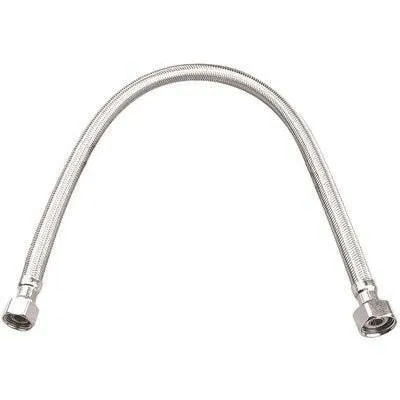 DuraPro 3/8 . Compression x 1/2 . FIP x 20 . Braided Stainless Staalsoort Faucet Supply Line