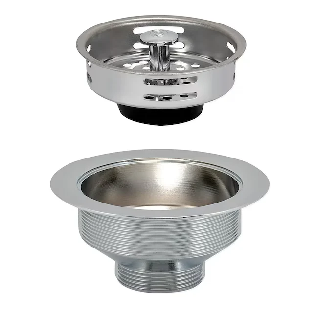 Eastman 4- Hoogglans Chrome Brass Rust Resistant Strainer Lock Mount Included