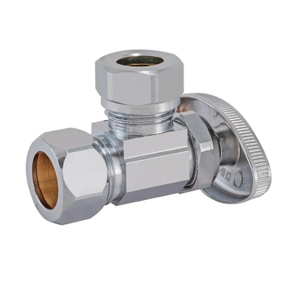 Eastman Multi-Turn Angle Stop Valve – 5/8 . OD Comp x 1/2 . and 7/16 . Slip-Joint