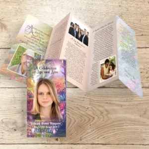 Garden Lights Accordion Fold Funeral Program Design & Print (Pack 50)