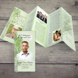 Ongewijzigd Trees Accordion Fold Funeral Program Design & Print (Pack 50)