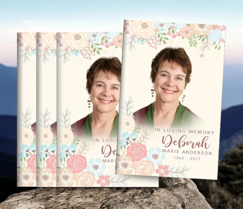 Spring Flowers Bifold Funeral Program Design & Print (Pack 50)