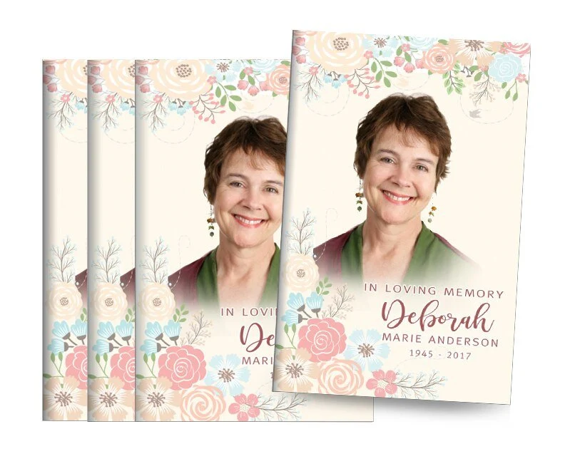Spring Flowers Bifold Funeral Program Design & Print (Pack 50)