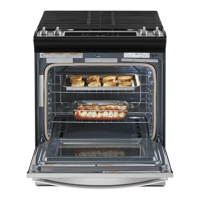 Whirlpool 30- 4 Burners 5-cu ft Self-cleaning Slide- Natural Gas Range (Fingerprint Resistant Stainless Staal