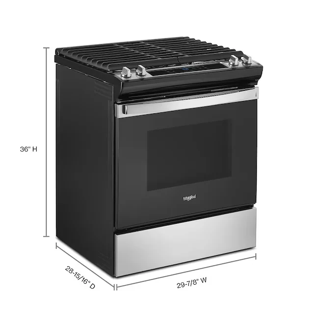 Whirlpool 30- 4 Burners 5-cu ft Self-cleaning Slide- Natural Gas Range (Fingerprint Resistant Stainless Staal