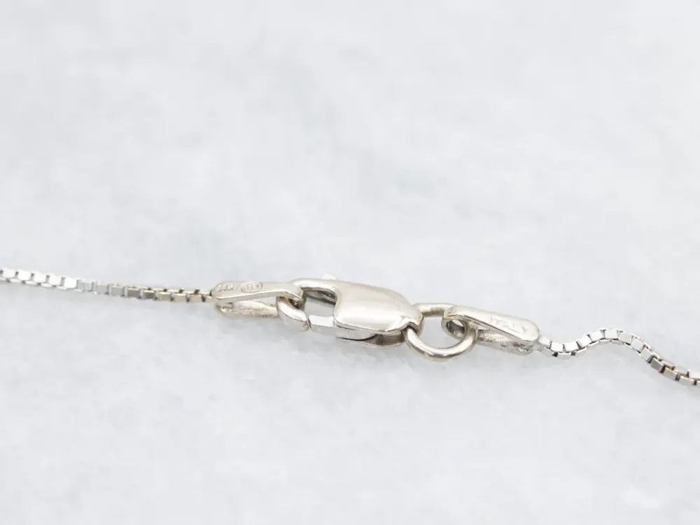 Extra Grote Diamond Necklace on Box Chain Diamond Dangle