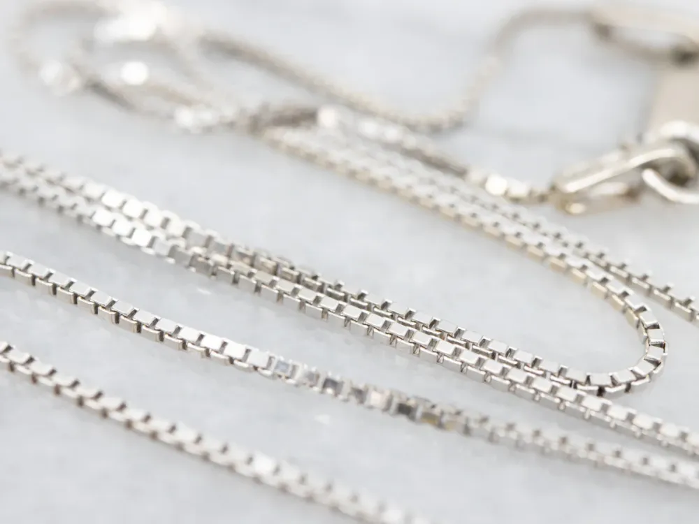 Extra Grote Diamond Necklace on Box Chain Diamond Dangle