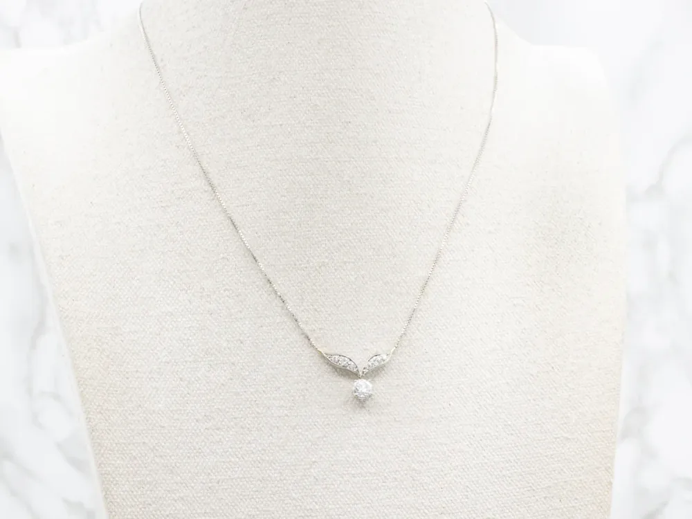 Extra Grote Diamond Necklace on Box Chain Diamond Dangle