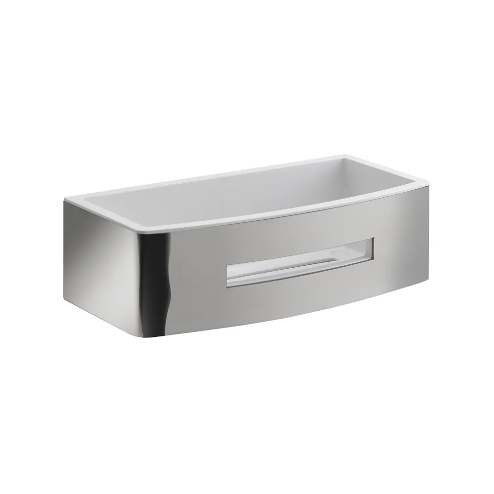 Extra Grote Rectangular shower storage box Poseidon model Gedy Stainless Staal - White