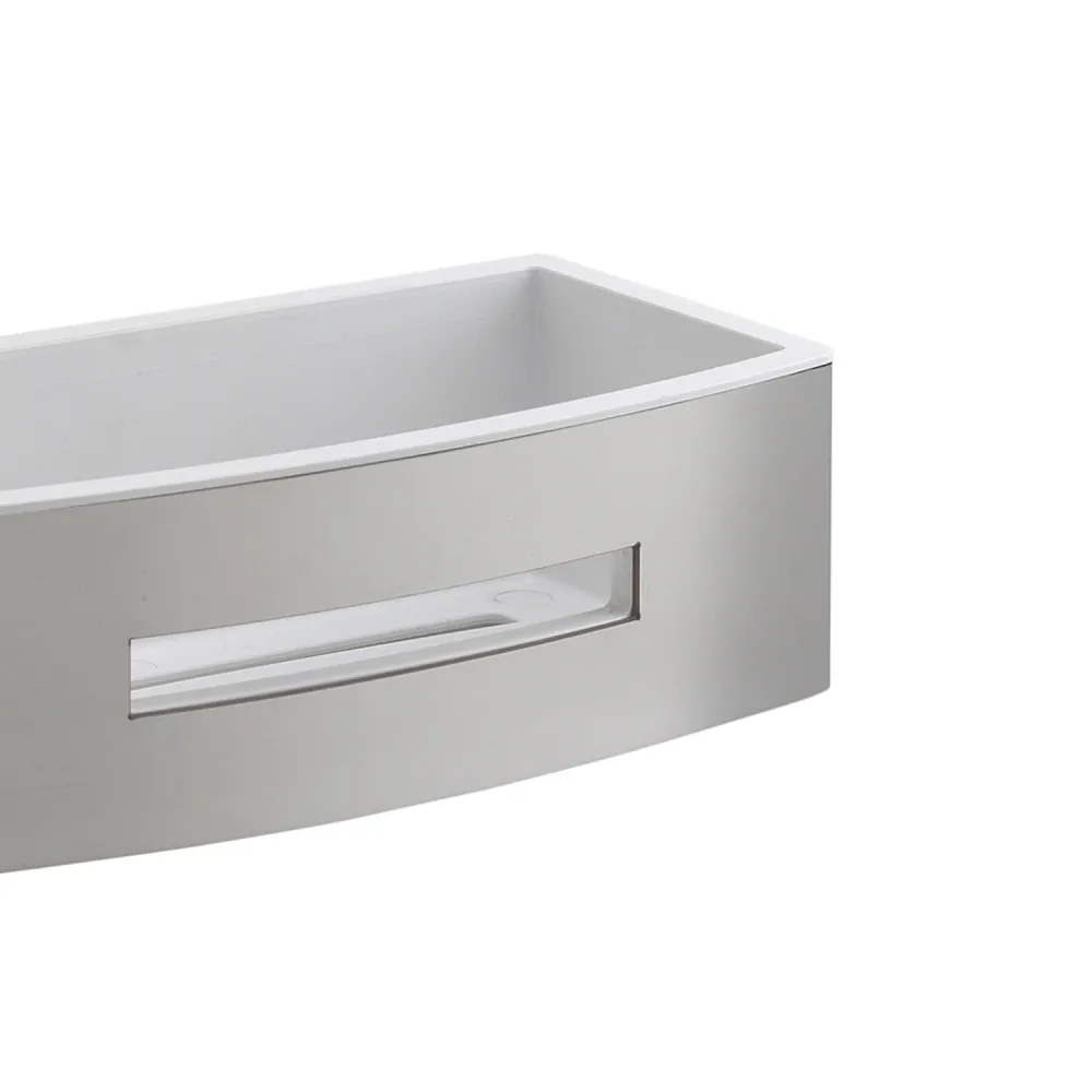 Extra Grote Rectangular shower storage box Poseidon model Gedy Stainless Staal - White
