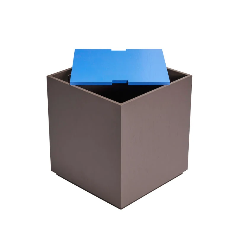 Hübsch Vault opbergboxen, blauw, bruin met Slot